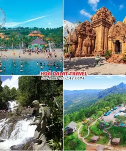 Những điểm đến thú vị trong tour Hà Nội đi Nha Trang Đà Lạt 5 ngày 4 đêm như Vinperl Nha Trang, Tháp Bà Ponagar, thác Datanla, Langbiang Đà Lạt