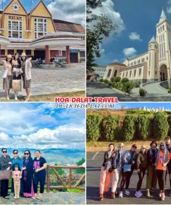 Lịch trình chiều ngày 4 tour Hà Nội Nha Trang Đà Lạt trọn gói 5 ngày 4 đêm tham quan Nhà Ga Xe Lửa Đà Lạt, Nhà Thờ Con Gà, Khu Du Lịch Langbiang Đà Lạt