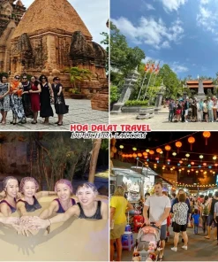 Lịch trình chiều ngày 1 tour Hà Nội Nha Trang Đà Lạt trọn gói 5 ngày 4 đêm Tham quan Tháp Bà Ponagar, Chùa Long Sơn, I-Resort Nha Trang