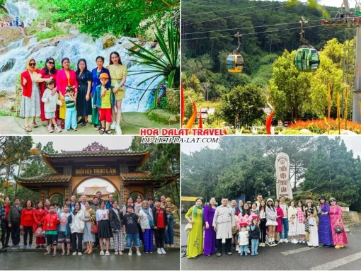 Lịch trình sáng ngày 4 tour Hà Nội Nha Trang Đà Lạt trọn gói 5 ngày 4 đêm tham quan Khu du lịch Thác Datanla, Đồi Robin, Thiền viện Trúc Lâm