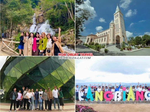 Lịch trình chiều ngày 2 tour Hà Tĩnh Đà Lạt ghép đoàn 4 ngày 3 đêm khám phá Thác Datanla, Nhà thờ Con Gà, Quảng trường Lâm Viên, Khu du lịch Langbiang