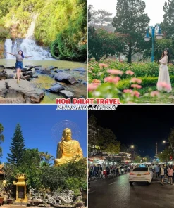 Lịch trình chiều ngày 2 tour Hải Phòng Đà Lạt ghép đoàn 4 ngày 3 đêm tham quan Thác Datanla, Vườn hoa thành phố, Thiền viện Vạn Hạnh, khám phá Đà Lạt về đêm