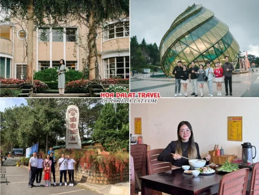 Lịch trình sáng ngày 2 tour Hải Phòng Đà Lạt ghép đoàn 4 ngày 3 đêm tham quan Dinh 3 Bảo Đại, Quảng trường Lâm Viên, Thiền viện Trúc Lâm, thưởng thức bữa trưa