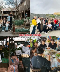 Lịch trình sáng ngày 4 tour Huế Đà Lạt trọn gói 4 ngày 3 đêm check in Tiệm cà phê Bình Minh Ơi, Quảng trường Lâm Viên, Chợ Đà Lạt, dùng bữa trưa