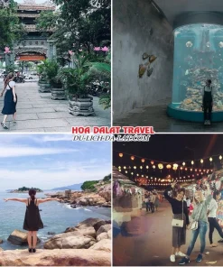 Lịch trình chiều ngày 3 tour Nha Trang Đà Lạt ghép đoàn 5 ngày 4 đêm tham quan Viện Hải Dương Học Nha Trang, Hòn Chồng Nha Trang