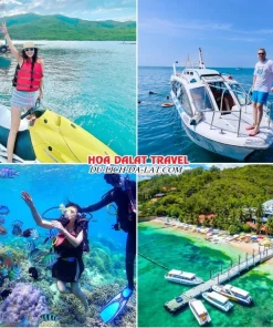 Lịch trình sáng ngày 5 tour Nha Trang Đà Lạt ghép đoàn 5 ngày 4 đêm tham quan cảng Cầu Đá, Vịnh San Hô 2 Nha Trang