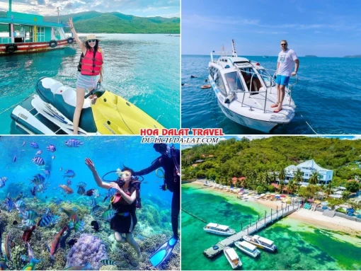 Lịch trình sáng ngày 5 tour Nha Trang Đà Lạt ghép đoàn 5 ngày 4 đêm tham quan cảng Cầu Đá, Vịnh San Hô 2 Nha Trang