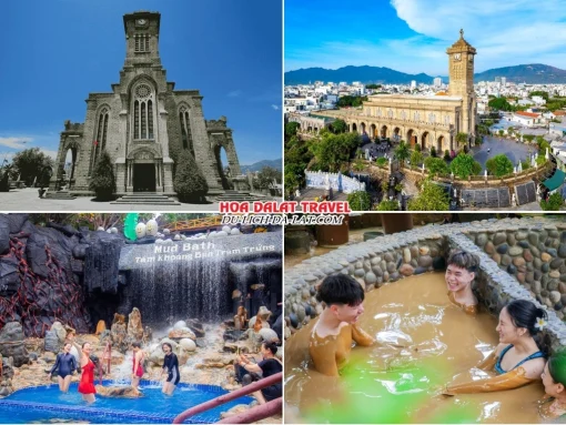 Lịch trình chiều ngày 5 tour Nha Trang Đà Lạt ghép đoàn 5 ngày 4 đêm tham quan Nhà thờ Đá Nha Trang, Khu du lịch Trăm Trứng Nha Trang