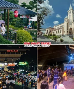 Lịch trình chiều ngày 2 tour Quảng Nam Đà Lạt ghép đoàn 4 ngày 3 đêm Tham quan Hoàng Long Ohayo, Nhà thờ Con Gà, Tản bộ tại chợ đêm Đà Lạt hoặc Tham gia chương trình giao lưu văn hóa Cồng Chiêng