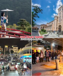 Lịch trình chiều, tối ngày 3 Tour Sài Gòn Đà Lạt ghép đoàn 4 ngày 4 đêm tham quan Hoàng Long Ohayo, Nhà thờ Con Gà, tự do khám phá Đà Lạt về đêm hoặc Tham gia lễ hội cồng chiêng Tây Nguyên