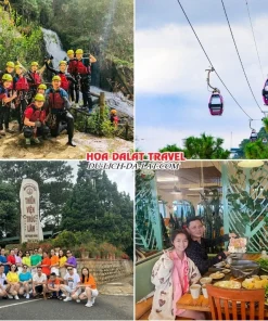 Lịch trình sáng ngày 4 tour Sài Gòn Nha Trang Đà Lạt trọn gói 5 ngày 4 đêm tham quan ,Thác Datanla Đồi Robin, Thiền viện Trúc Lâm, ăn trưa tại nhà hàng buffet lẩu rau Leguda