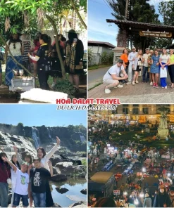 Lịch trình chiều ngày 2 tour Tây Ninh Đà Lạt trọn gói 4 ngày 3 đêm tham quan nông trại nuôi ong, ,Cường Hoàn Silk Thác Pongour, tự do khám phá Đà Lạt về đêm