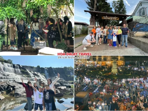 Lịch trình chiều ngày 2 tour Tây Ninh Đà Lạt trọn gói 4 ngày 3 đêm tham quan nông trại nuôi ong, ,Cường Hoàn Silk Thác Pongour, tự do khám phá Đà Lạt về đêm