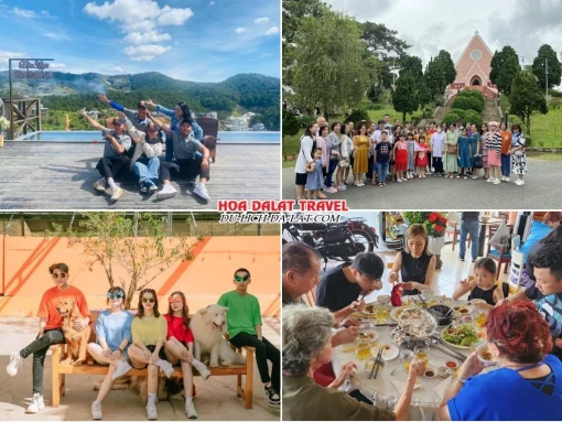 Lịch trình sáng ngày 3 tour Tây Ninh Đà Lạt trọn gói 4 ngày 3 đêm tham quan Tiệm cà phê Bình Minh Ơi, Nhà thờ Domaine De Marie, Nông trại cún Puppy Farm, thưởng thức bữa trưa
