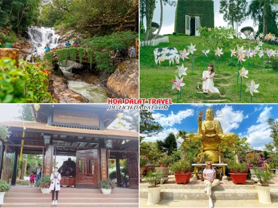 Lịch trình chiều ngày 2 tour Tây Ninh Đà Lạt ghép đoàn 4 ngày 3 đêm khám phá Thác Datanla, Vườn hoa thành phố, Thiền viện Vạn Hạnh Đà Lạt