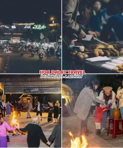 Lịch trình tối ngày 2 tour Tây Ninh Đà Lạt ghép đoàn 4 ngày 3 đêm Dạo chợ đêm Đà Lạt hoặc Giao lưu văn hóa Cồng Chiêng Tây Nguyên