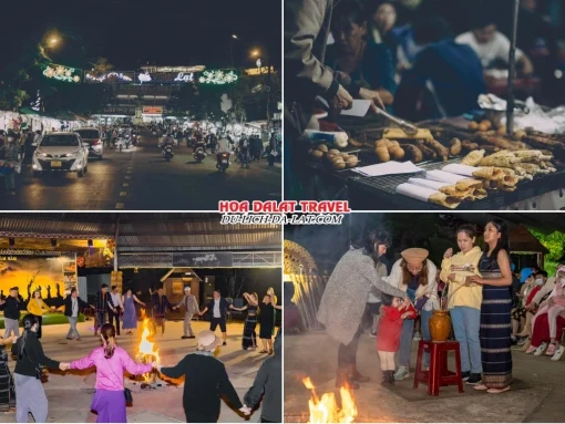 Lịch trình tối ngày 2 tour Tây Ninh Đà Lạt ghép đoàn 4 ngày 3 đêm Dạo chợ đêm Đà Lạt hoặc Giao lưu văn hóa Cồng Chiêng Tây Nguyên