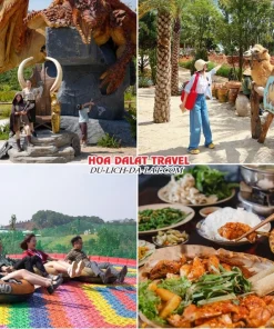 Lịch trình sáng ngày 3 tour Tây Ninh Đà Lạt ghép đoàn 4 ngày 3 đêm tham quan GOD Valley, Mongo Land, chơi trượt phao khô, dùng bữa trưa