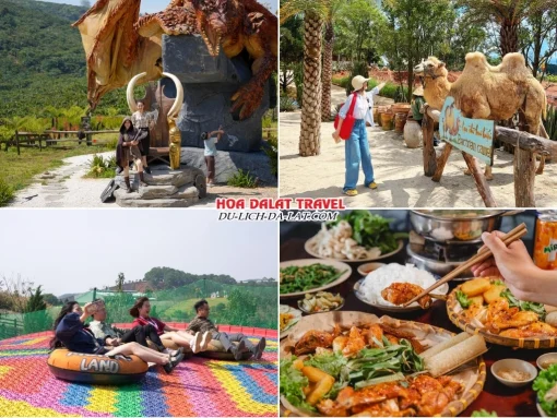 Lịch trình sáng ngày 3 tour Tây Ninh Đà Lạt ghép đoàn 4 ngày 3 đêm tham quan GOD Valley, Mongo Land, chơi trượt phao khô, dùng bữa trưa