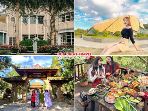 Lịch trình sáng ngày 3 tour Vinh Đà Lạt ghép đoàn 4 ngày 3 đêm khám phá Dinh 3 Bảo Đại, Quảng trường Lâm Viên, Thiền viện Trúc Lâm, dùng bữa trưa