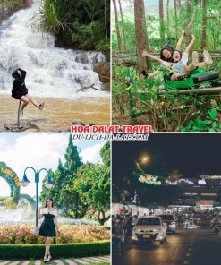 Lịch trình chiều ngày 3 tour Vinh Đà Lạt ghép đoàn 4 ngày 3 đêm tham quan Thác Datanla, Vườn hoa thành phố, Thiền viện Vạn Hạnh, Dạo chợ đêm Đà Lạt