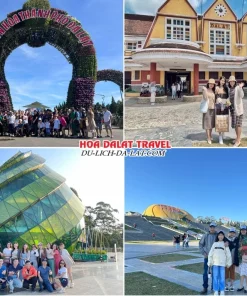 Lịch trình chiều ngày 1 tour Vũng Tàu Đà Lạt trọn gói 4 ngày 3 đêm tham quan Vườn hoa thành phố Đà Lạt, Nhà ga xe lửa Đà Lạt, Quảng trường Lâm Viên
