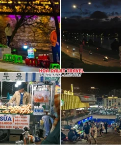 Lịch trình tối ngày 1 tour Vũng Tàu Đà Lạt trọn gói 4 ngày 3 đêm Dạo quanh chợ đêm Đà Lạt, hồ Xuân Hương