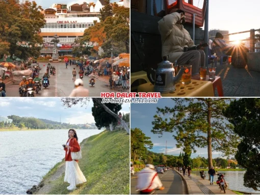 Lịch trình sáng ngày 1 tour Vũng Tàu Đà Lạt ghép đoàn 4 ngày 3 đêm tham quan chợ Đà Lạt, dạo quanh hồ Xuân Hương