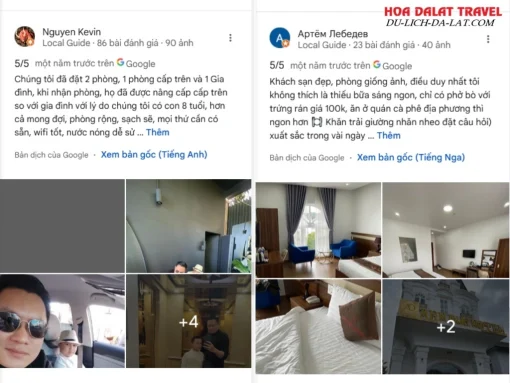 Đánh giá của khách hàng về Anh Đức Hotel Đà Lạt dựa trên Google Maps