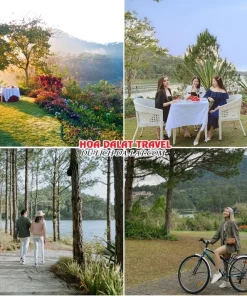 Một số tiện nghi hàng đầu tại resort Bình An như nhà hàng, khuôn viên, đạp xe