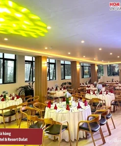 Nhà hàng trong nhà của Cereja Hotel và Resort có sức chứa lên đến 200 khách, không gian sang trọng lý tưởng cho việc tổ chức các sự kiện