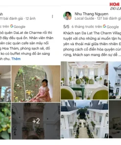 Đánh giá của khách hàng Dalat De Charme Village dựa trên Google Maps