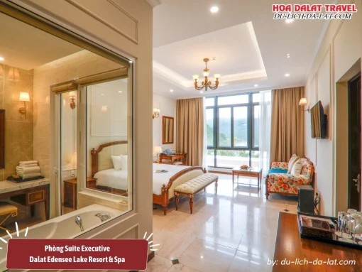 Phòng Suite Executive tại Edensee Lake Resort Dalat có diện tích lớn, tiện nghi đầy đủ tiện nghi hiện đại