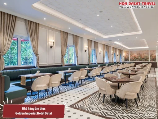 Nhà hàng sang trọng tại Golden Imperial Hotel phục vụ đa dạng các món ăn