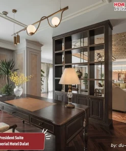 Phòng President Suite tại Golden Imperial Hotel diện tích 220m2, được trang bị giường cỡ King sang trọng và tiện nghi đẳng cấp