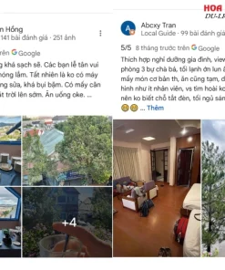 Đánh giá từ khách hàng khi lưu trú tại khách sạn Kỳ Hòa Đà Lạt dựa trên Google Maps