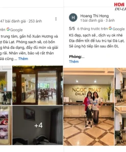 Đánh giá của khách hàng khi lưu trú tại khách sạn Ngọc Phát Đà Lạt dựa trên Google Maps
