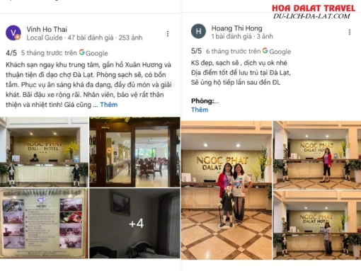 Đánh giá của khách hàng khi lưu trú tại khách sạn Ngọc Phát Đà Lạt dựa trên Google Maps