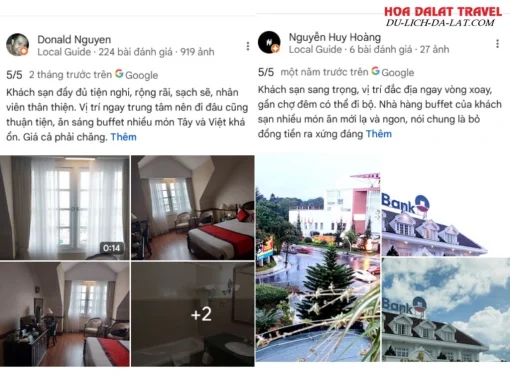 Đánh giá của khách hàng về khách sạn Sammy dựa trên Google Maps
