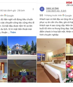 Đánh giá từ khách hàng khi lưu trú tại khách sạn Vietsovpetro dựa trên Google Maps