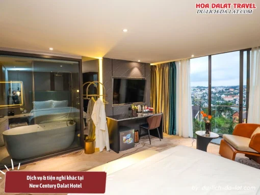 Phòng nghỉ tại New Century Dalat Hotel tiện nghi cao cấp, không gian sang trọng