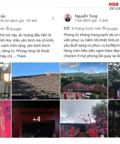 Đánh giá từ khách hàng khi lưu trú tại Osaka Resort dựa trên Google Maps