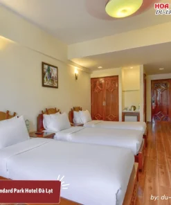 Phòng Triple Standard tại Park Hotel Đà Lạt có diện tích 35m2, được trang bị 3 giường đơn kích thước 1m x 2m phù hợp cho 3 người lớn