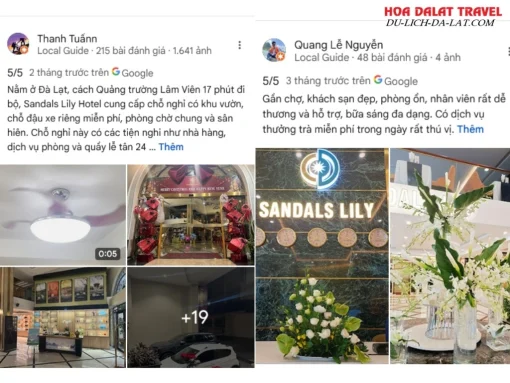 Đánh giá của khách hàng về Sandals Lily Hotel Đà Lạt theo Google Maps