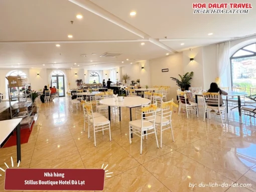 Nhà hàng Stillus Boutique Hotel có không gian lãng mạn, rộng rãi