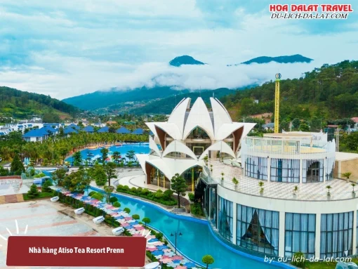 Nhà hàng Atiso của Tea Resort Prenn có kiến trúc độc đáo được lấy cảm hứng từ hoa atiso