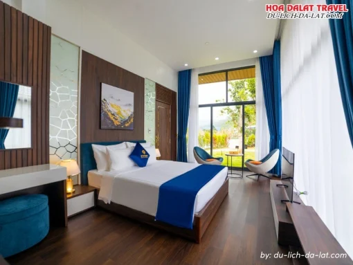 Phòng nghỉ hiện đại, trang bị đầy đủ tiện nghi cao cấp ở Tea Resort Prenn