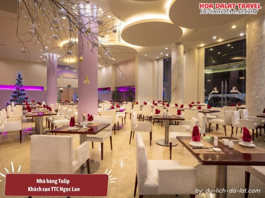 Nhà hàng Tulip tại TTC Hotel Ngọc Lan Đà Lạt với không gian ấm cúng và sang trọng