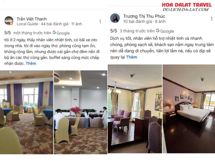 Đánh giá của khách hàng về TTC Hotel - Ngọc Lan Đà Lạt dựa trên Google Maps