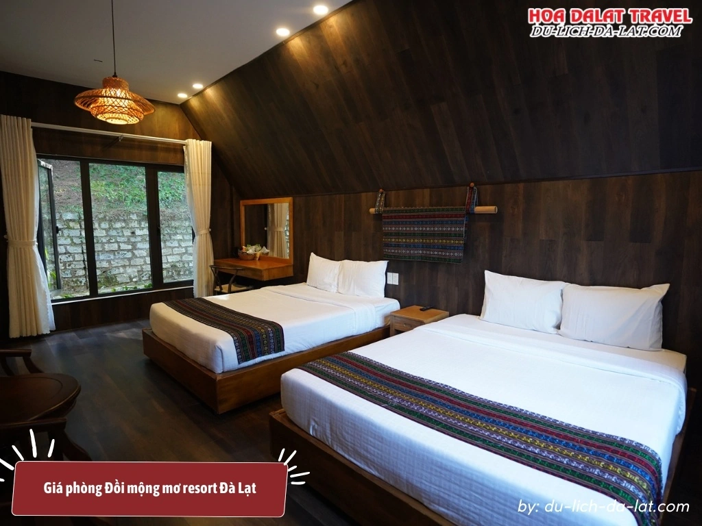 Giá phòng Đồi mộng mơ resort Đà Lạt từ 700,000 đến 1,100,000 đồng 1 đêm